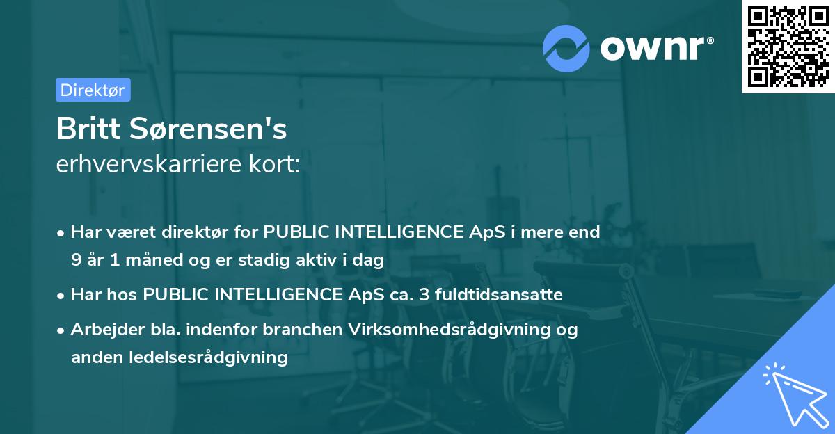 Britt Sørensen's erhvervskarriere kort