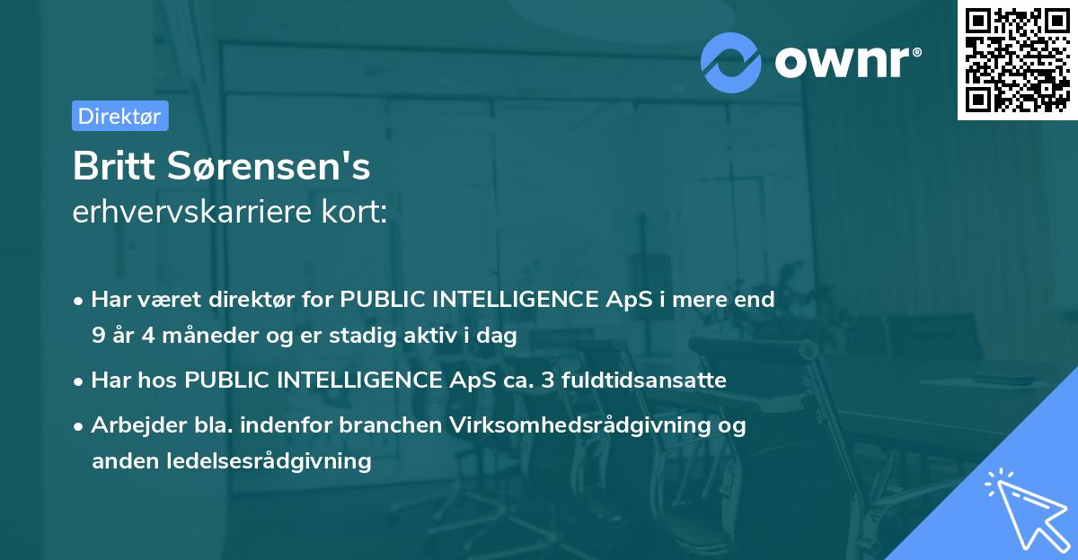 Britt Sørensen's erhvervskarriere kort