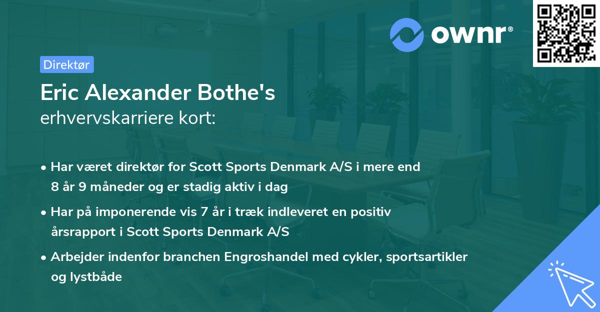 Eric Alexander Bothe's erhvervskarriere kort