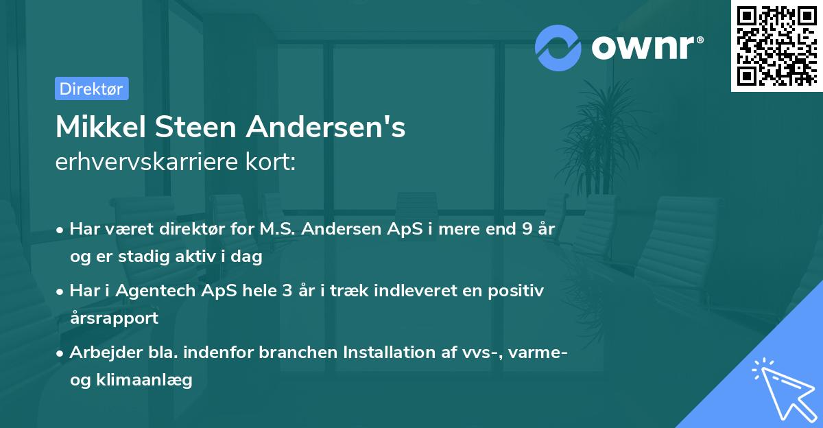 Mikkel Steen Andersen's erhvervskarriere kort