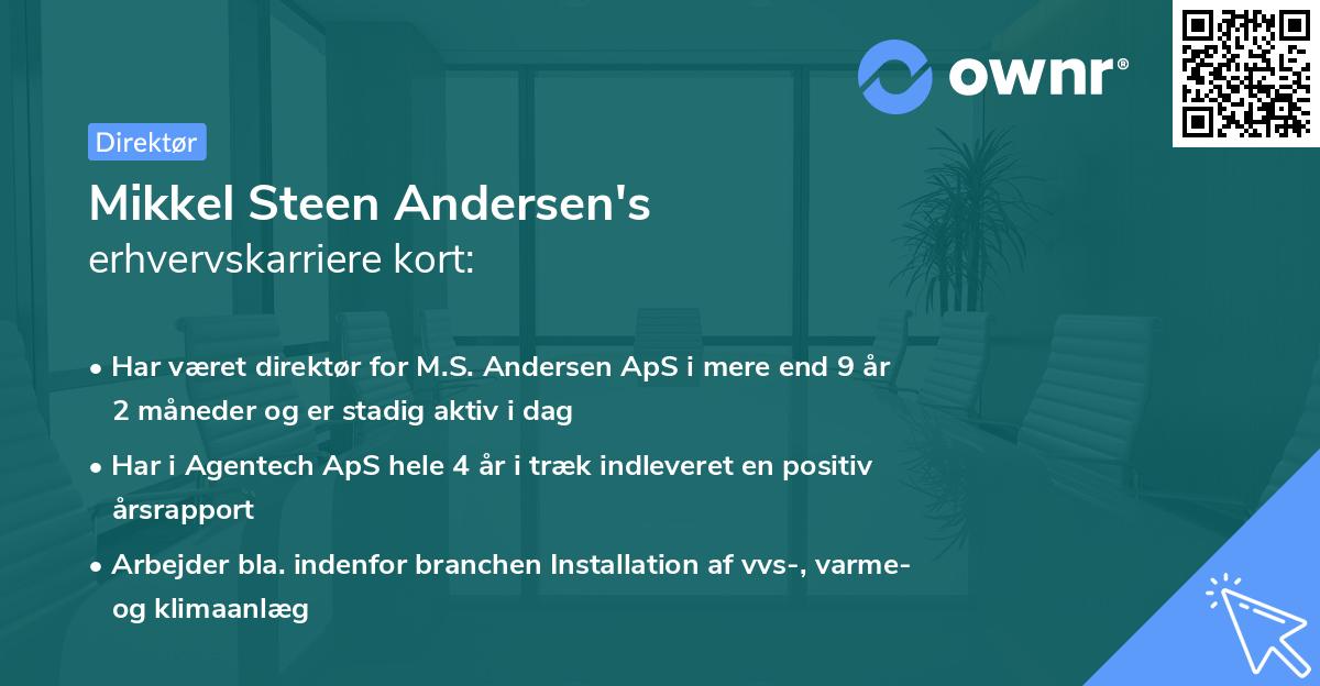 Mikkel Steen Andersen's erhvervskarriere kort