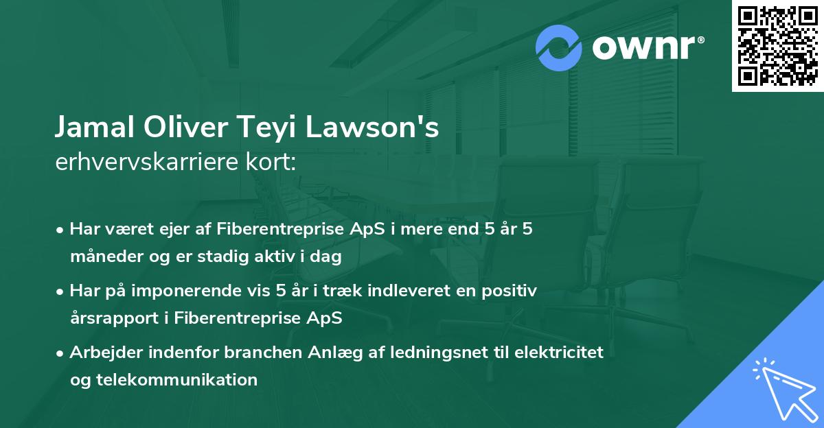 Jamal Oliver Teyi Lawson's erhvervskarriere kort