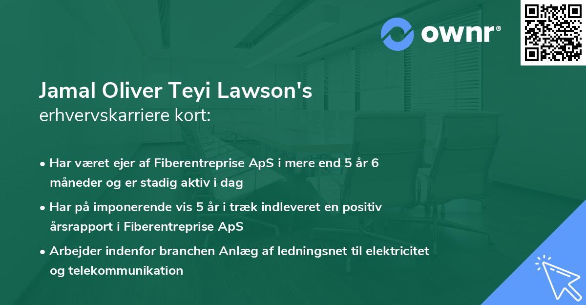 Jamal Oliver Teyi Lawson's erhvervskarriere kort