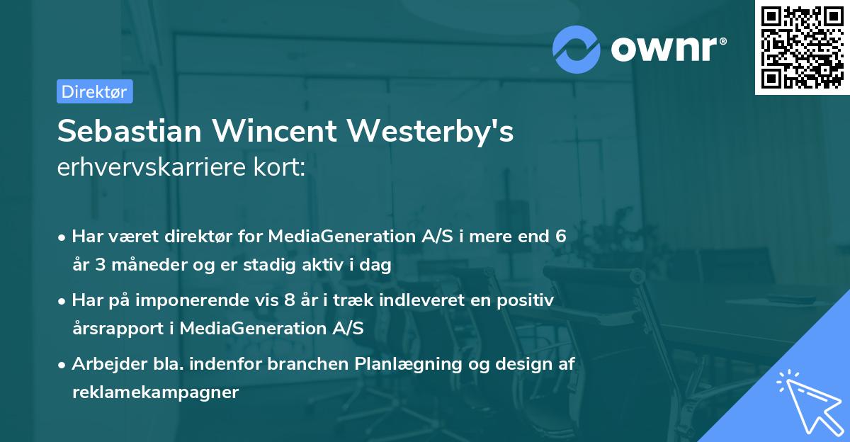 Sebastian Wincent Westerby's erhvervskarriere kort