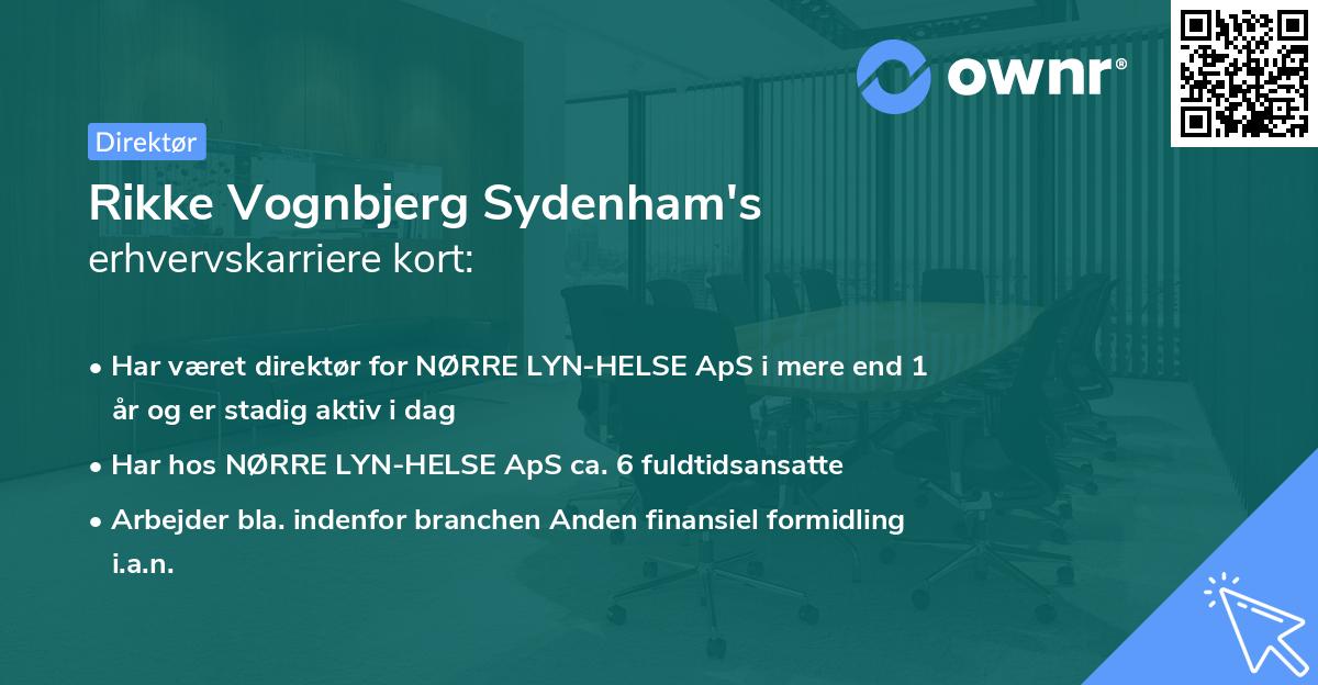 Rikke Vognbjerg Sydenham's erhvervskarriere kort
