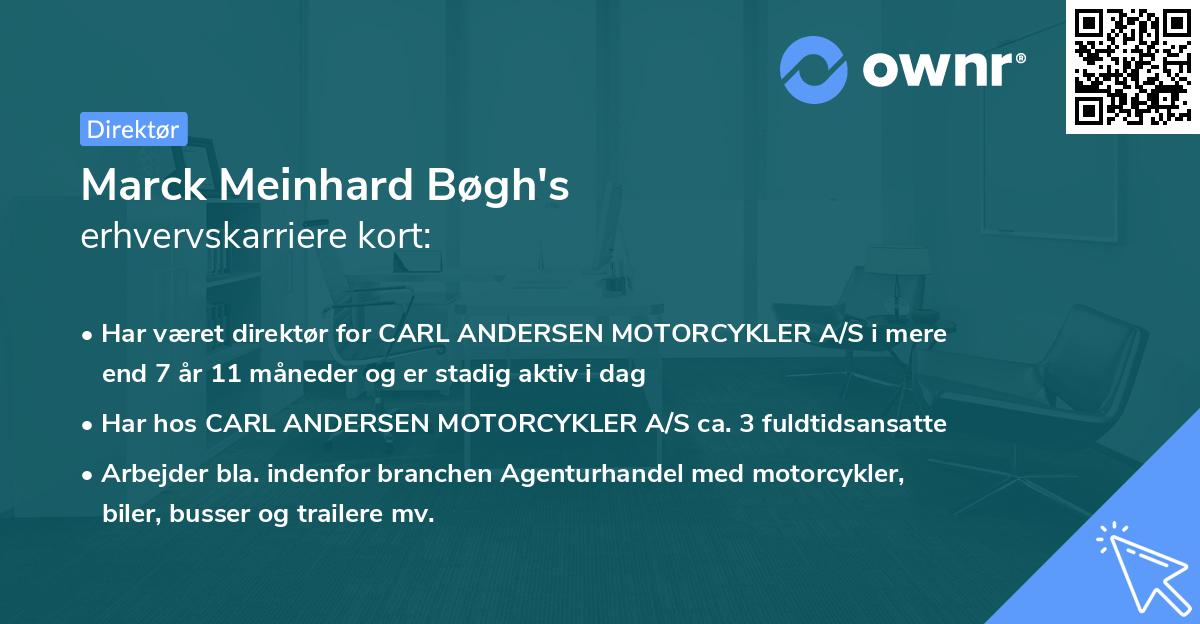 Marck Meinhard Bøgh's erhvervskarriere kort