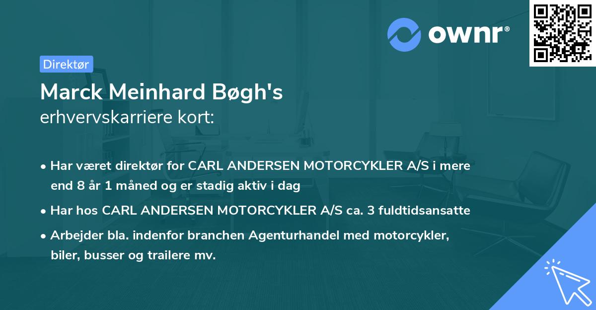 Marck Meinhard Bøgh's erhvervskarriere kort