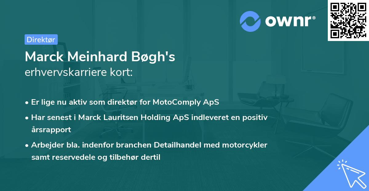 Marck Meinhard Bøgh's erhvervskarriere kort