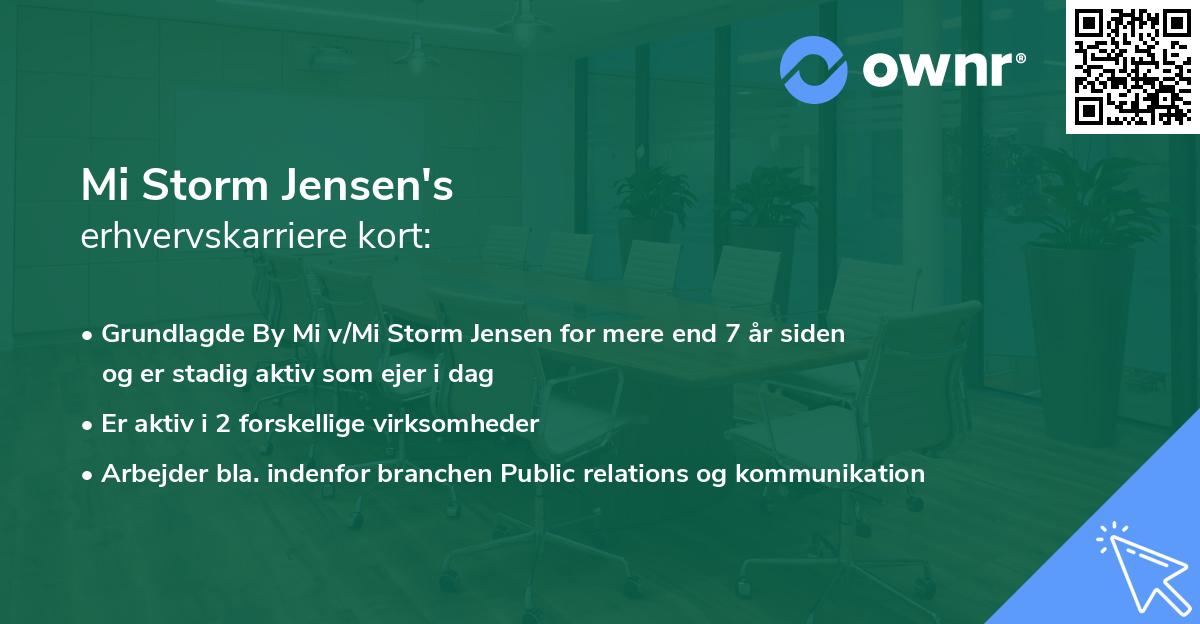 Mi Storm Jensen's erhvervskarriere kort