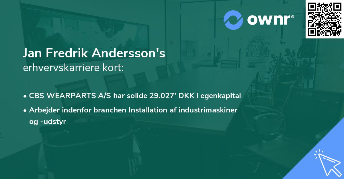 Jan Fredrik Andersson's erhvervskarriere kort