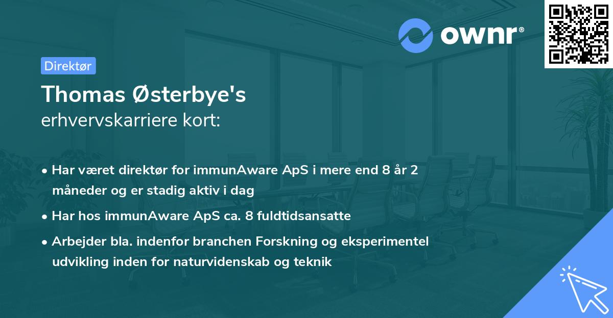 Thomas Østerbye's erhvervskarriere kort