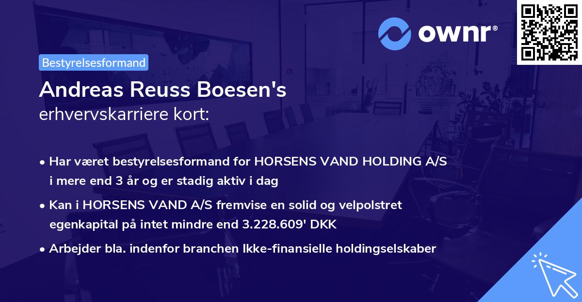 Andreas Reuss Boesen's erhvervskarriere kort