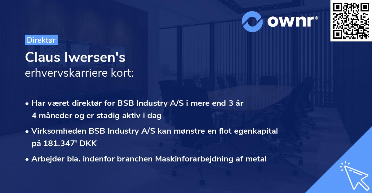 Claus Iwersen's erhvervskarriere kort