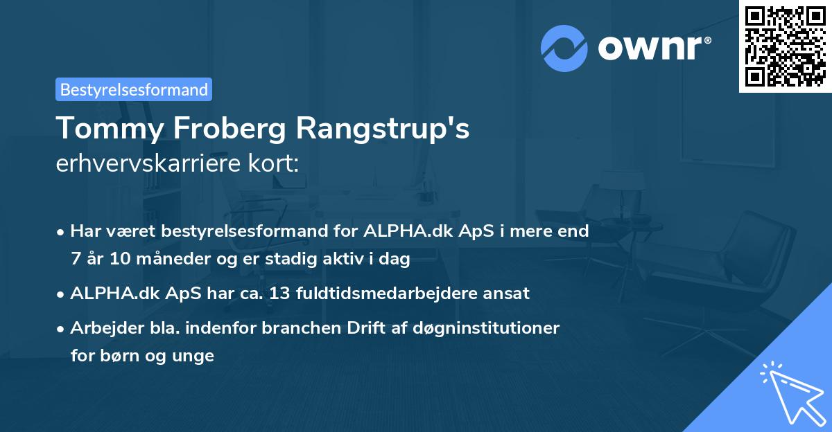 Tommy Froberg Rangstrup's erhvervskarriere kort