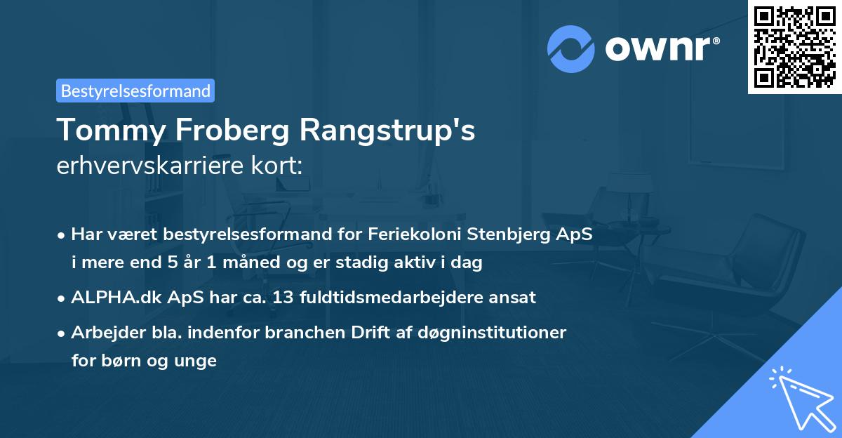 Tommy Froberg Rangstrup's erhvervskarriere kort