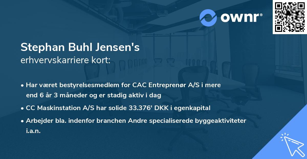 Stephan Buhl Jensen's erhvervskarriere kort