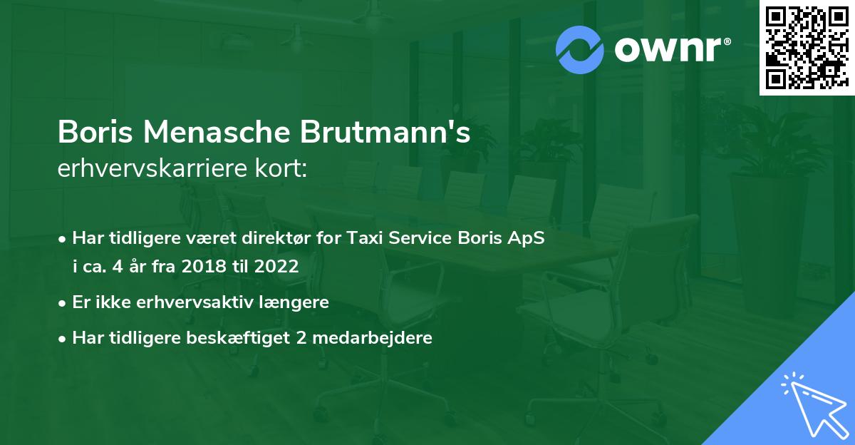 Boris Menasche Brutmann's erhvervskarriere kort