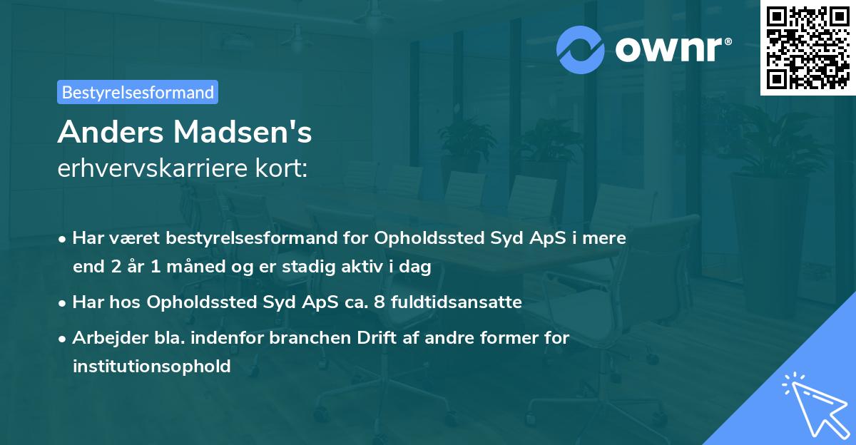 Anders Madsen's erhvervskarriere kort