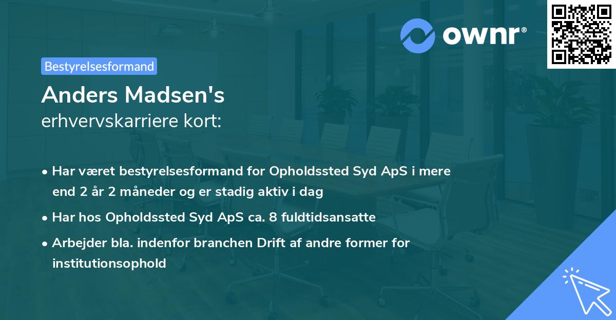 Anders Madsen's erhvervskarriere kort