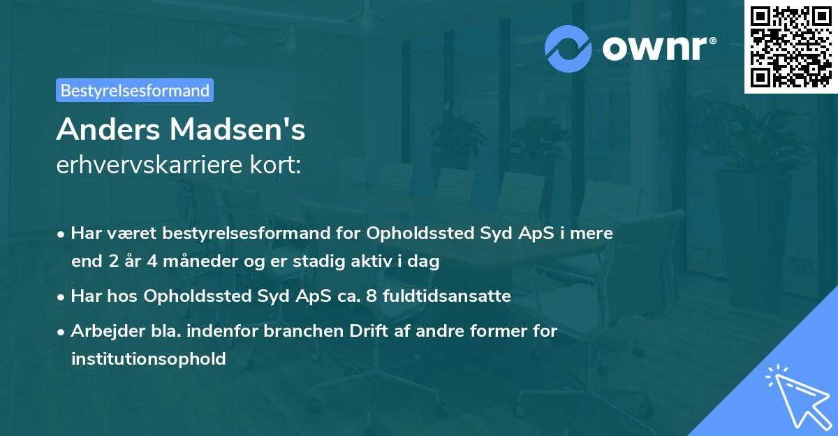 Anders Madsen's erhvervskarriere kort