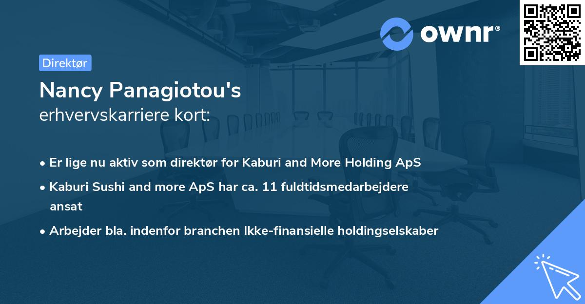 Nancy Panagiotou's erhvervskarriere kort