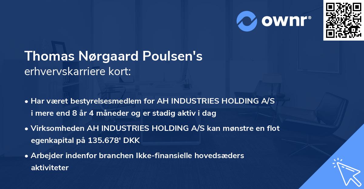 Thomas Nørgaard Poulsen's erhvervskarriere kort