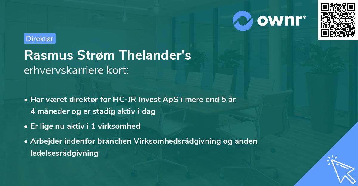 Rasmus Strøm Thelander's erhvervskarriere kort
