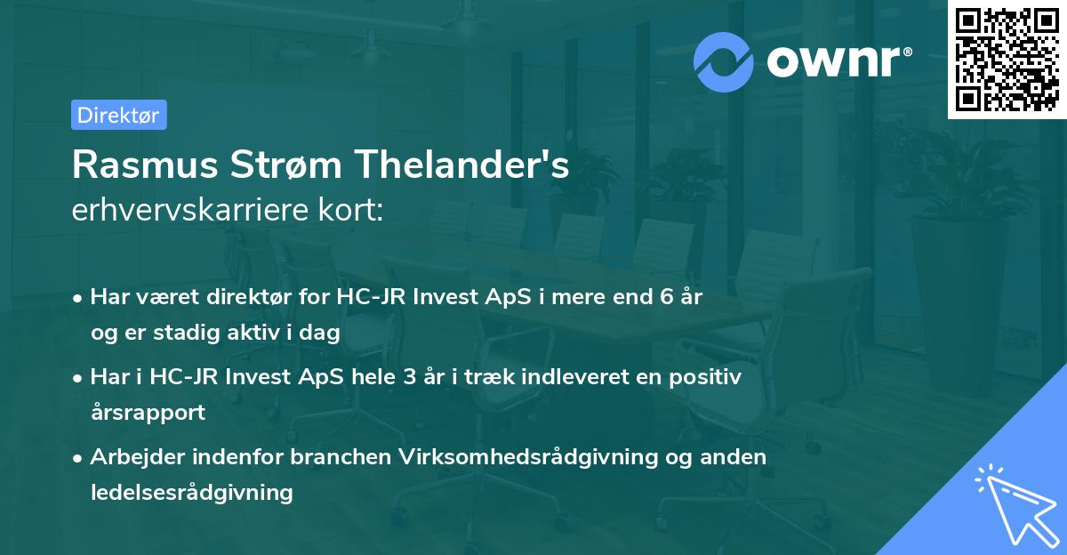 Rasmus Strøm Thelander's erhvervskarriere kort