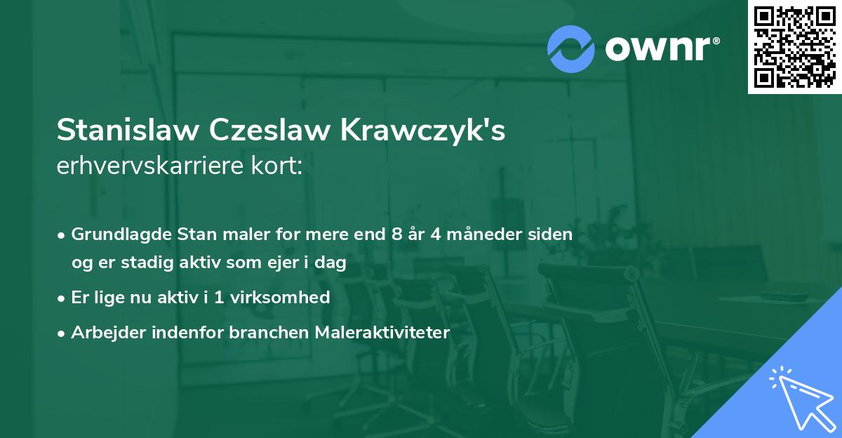 Stanislaw Czeslaw Krawczyk's erhvervskarriere kort