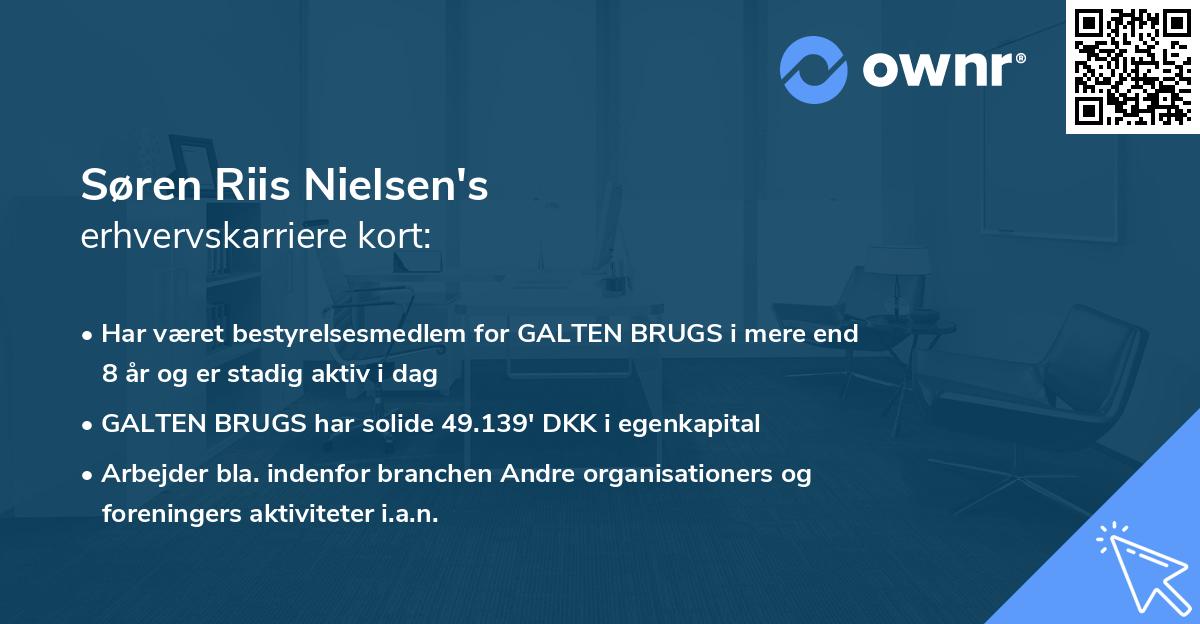 Søren Riis Nielsen's erhvervskarriere kort