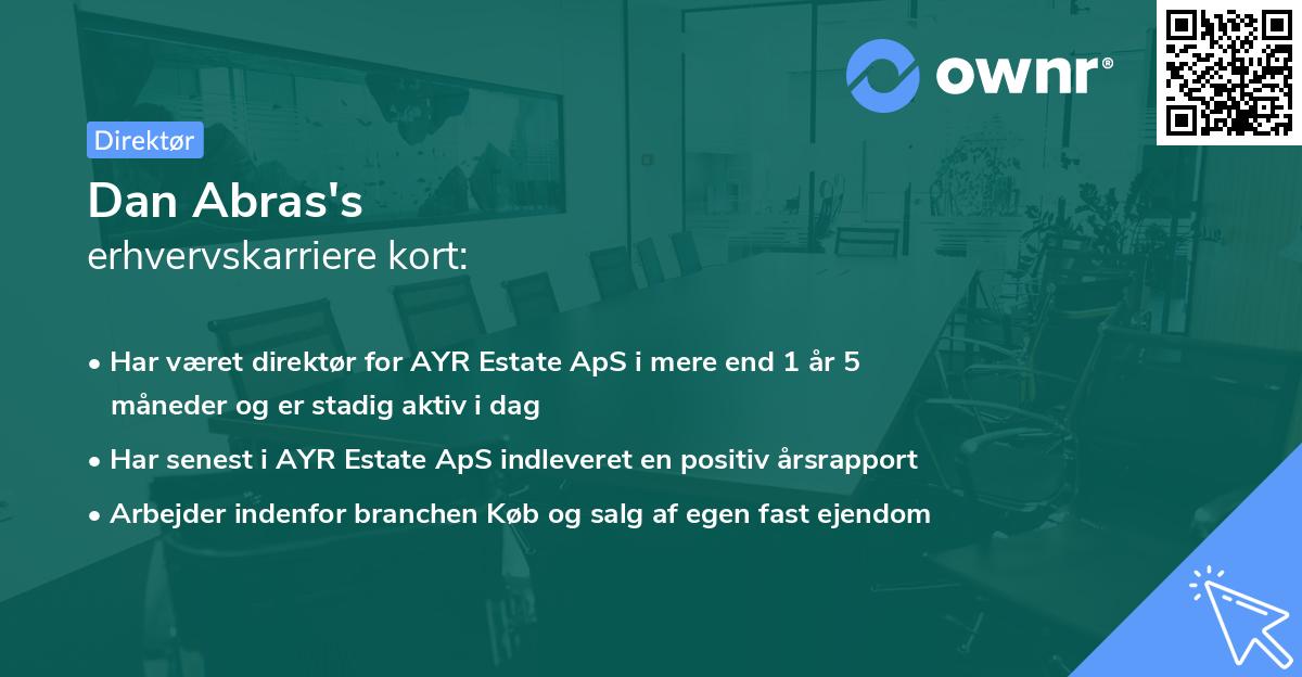 Dan Abras's erhvervskarriere kort