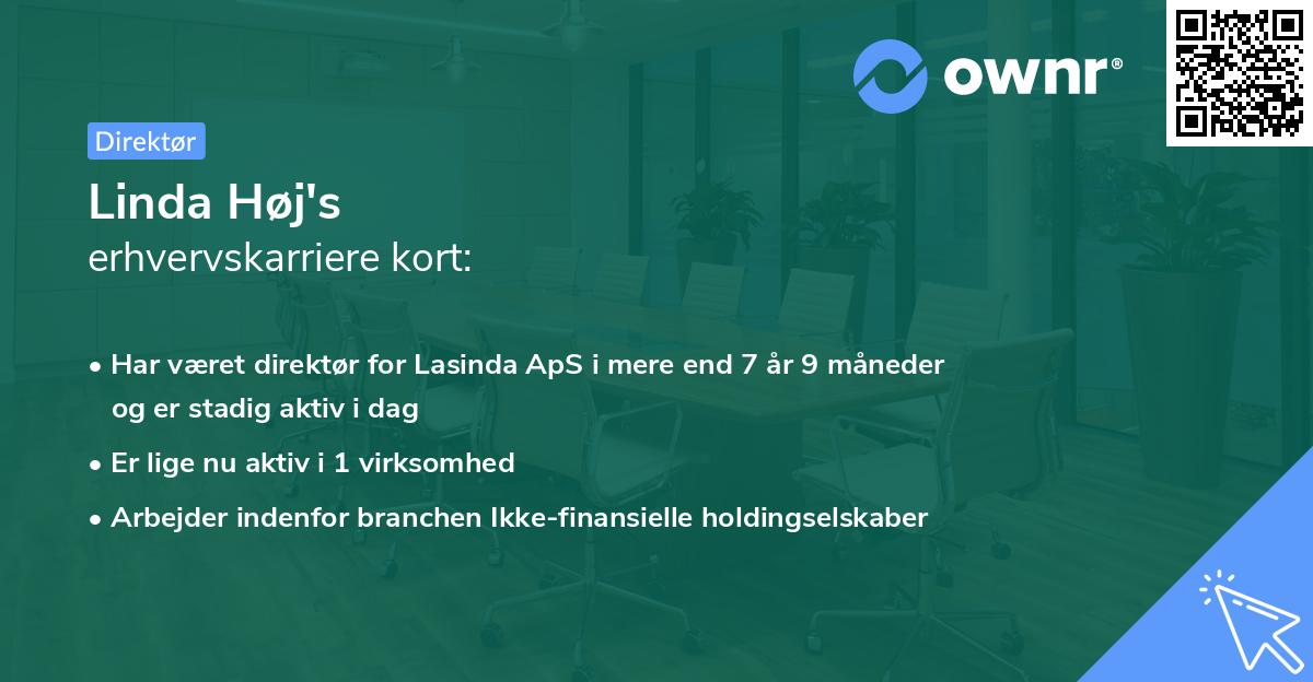 Linda Høj's erhvervskarriere kort