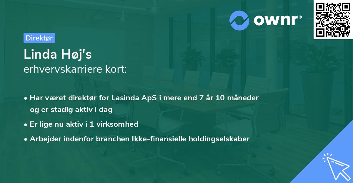 Linda Høj's erhvervskarriere kort