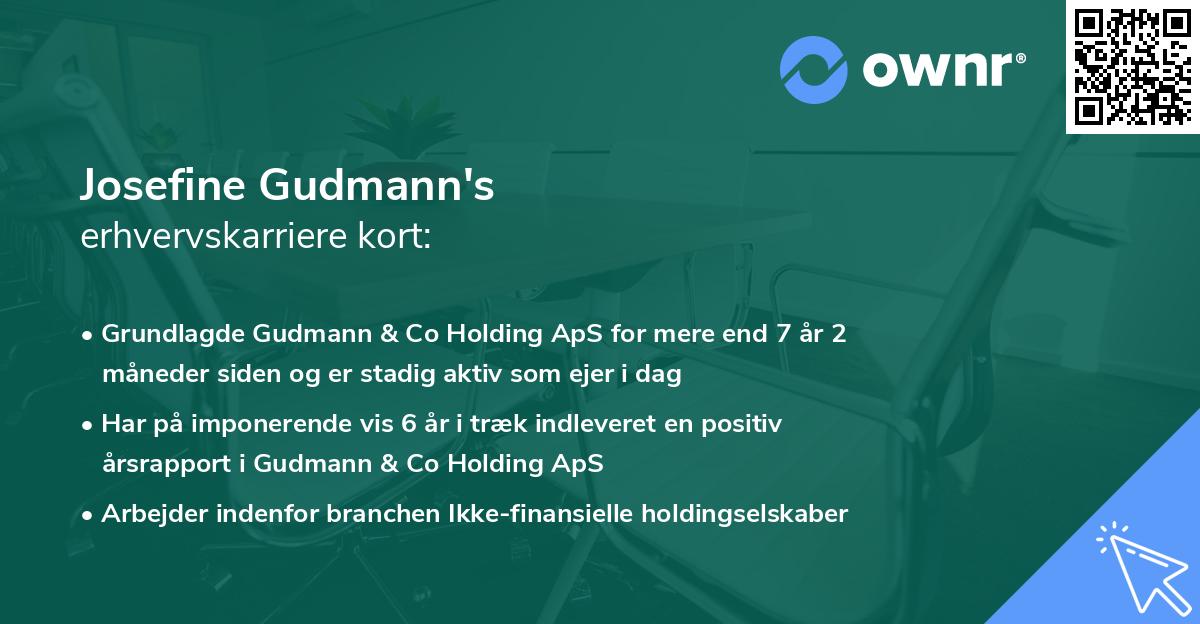 Josefine Gudmann's erhvervskarriere kort