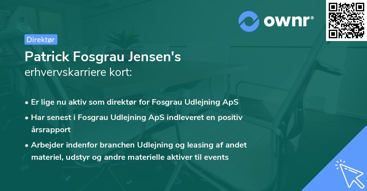 Patrick Fosgrau Jensen's erhvervskarriere kort