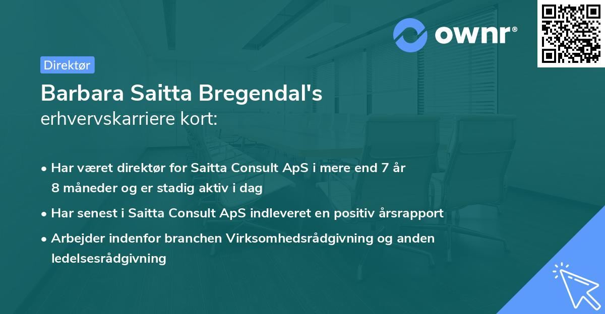 Barbara Saitta Bregendal's erhvervskarriere kort