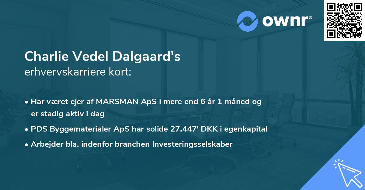 Charlie Vedel Dalgaard's erhvervskarriere kort