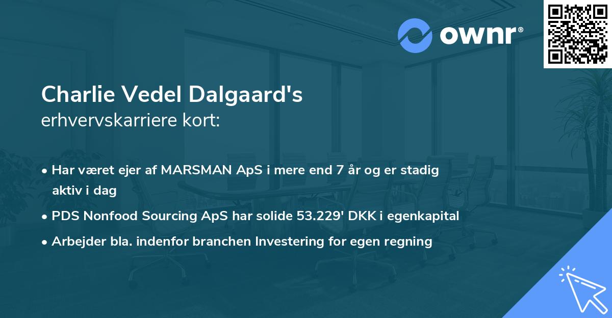 Charlie Vedel Dalgaard's erhvervskarriere kort