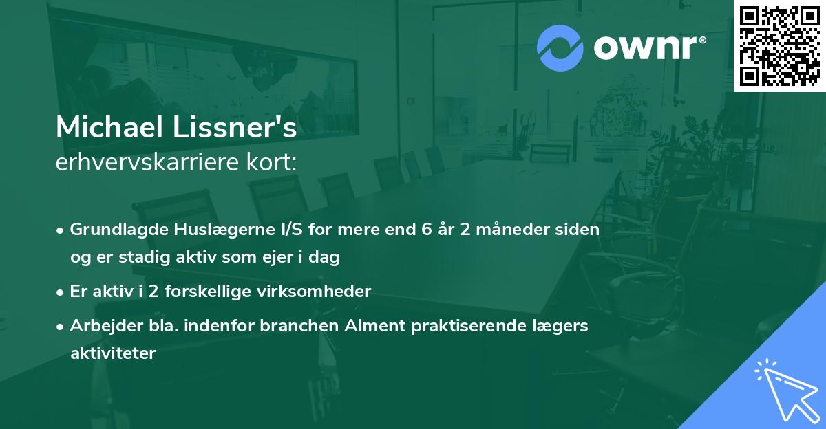 Michael Lissner's erhvervskarriere kort