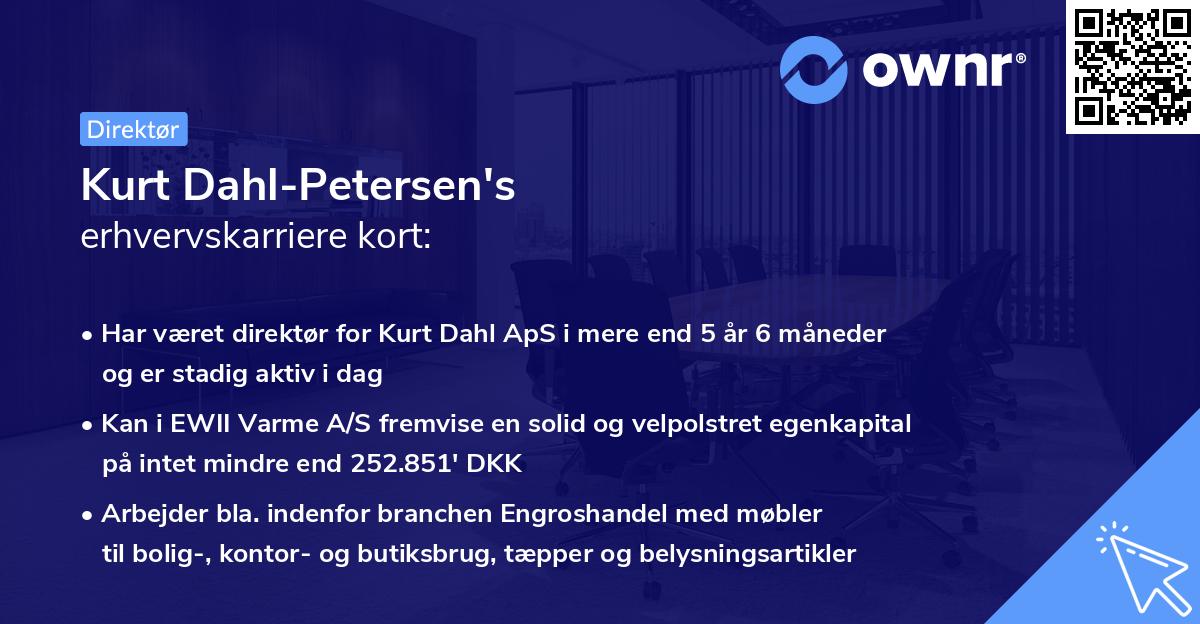 Kurt Dahl-Petersen's erhvervskarriere kort