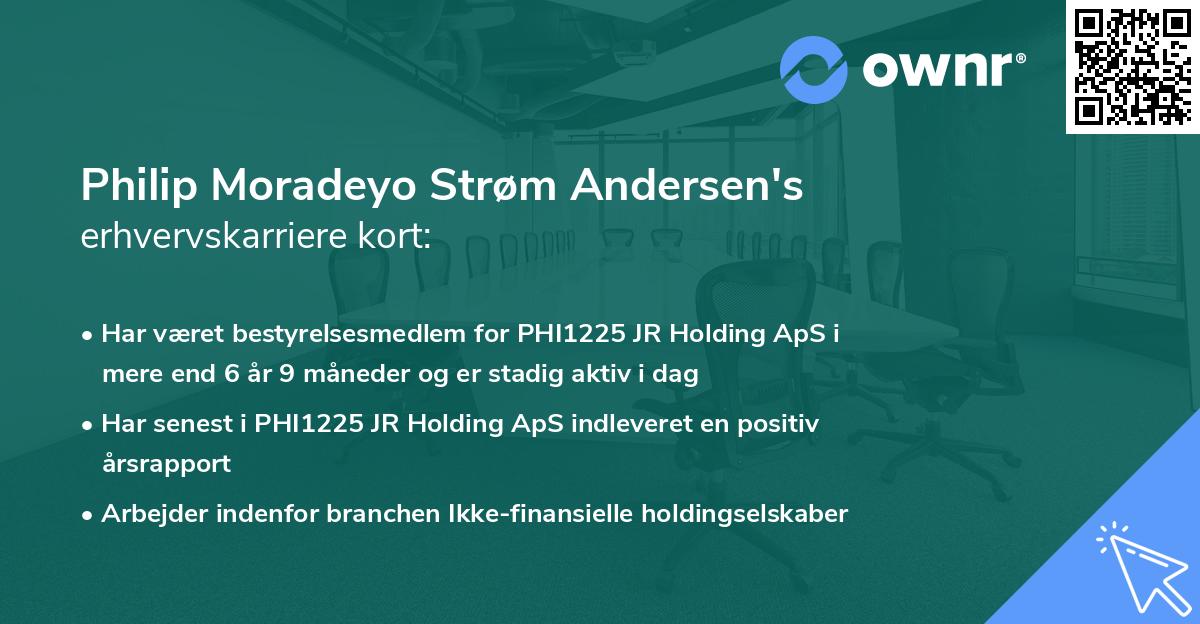 Philip Moradeyo Strøm Andersen's erhvervskarriere kort