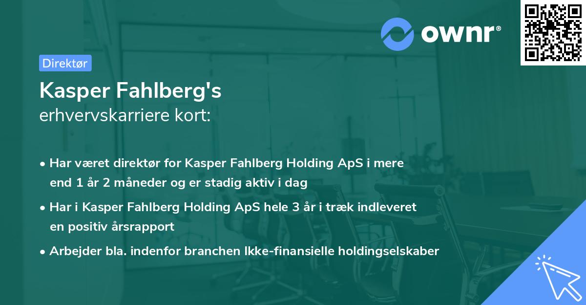 Kasper Fahlberg's erhvervskarriere kort