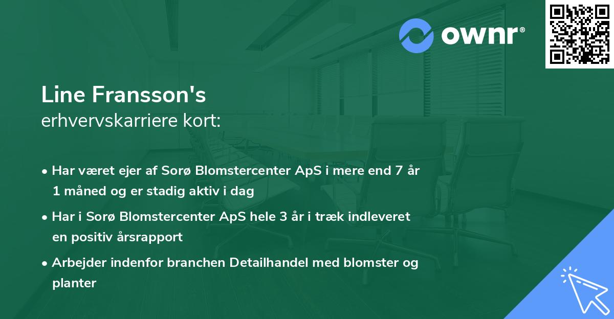 Line Fransson's erhvervskarriere kort