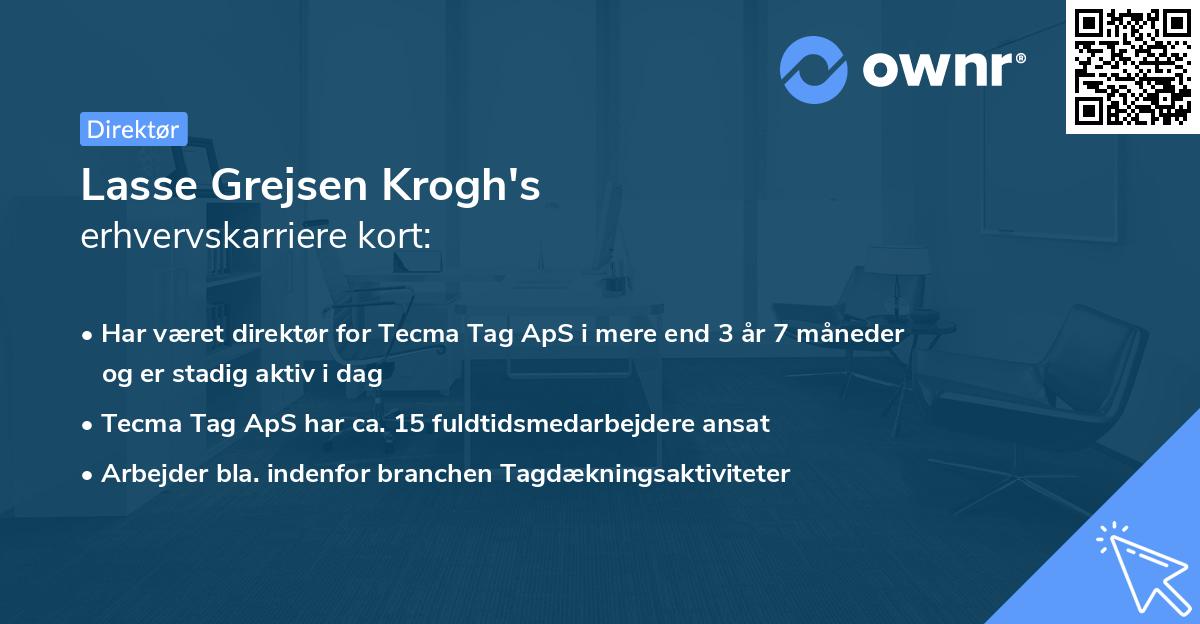 Lasse Grejsen Krogh's erhvervskarriere kort