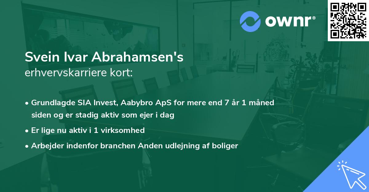 Svein Ivar Abrahamsen's erhvervskarriere kort