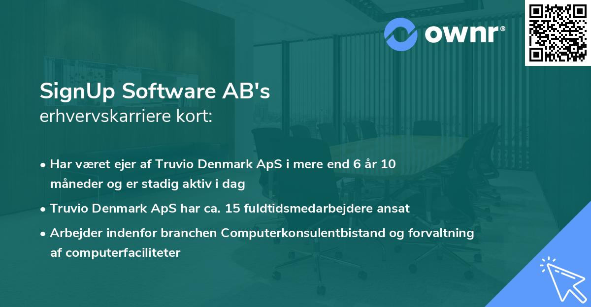 SignUp Software AB's erhvervskarriere kort