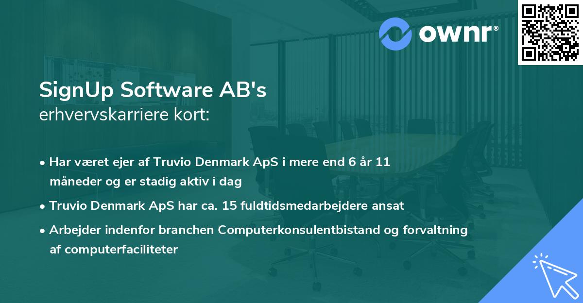 SignUp Software AB's erhvervskarriere kort