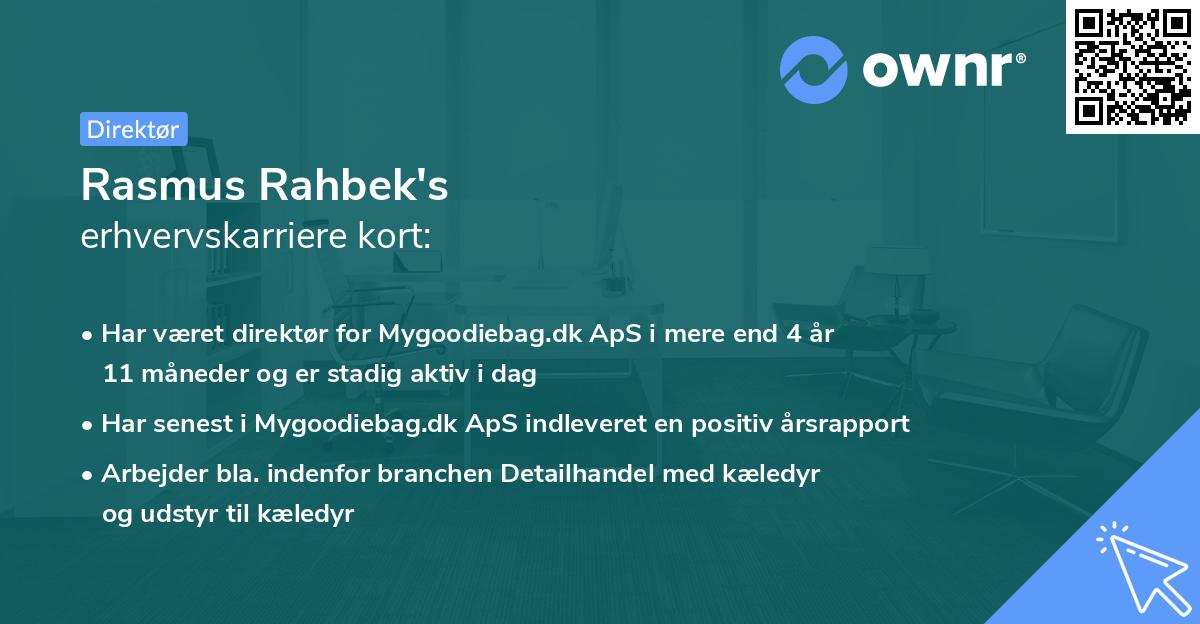 Rasmus Rahbek's erhvervskarriere kort