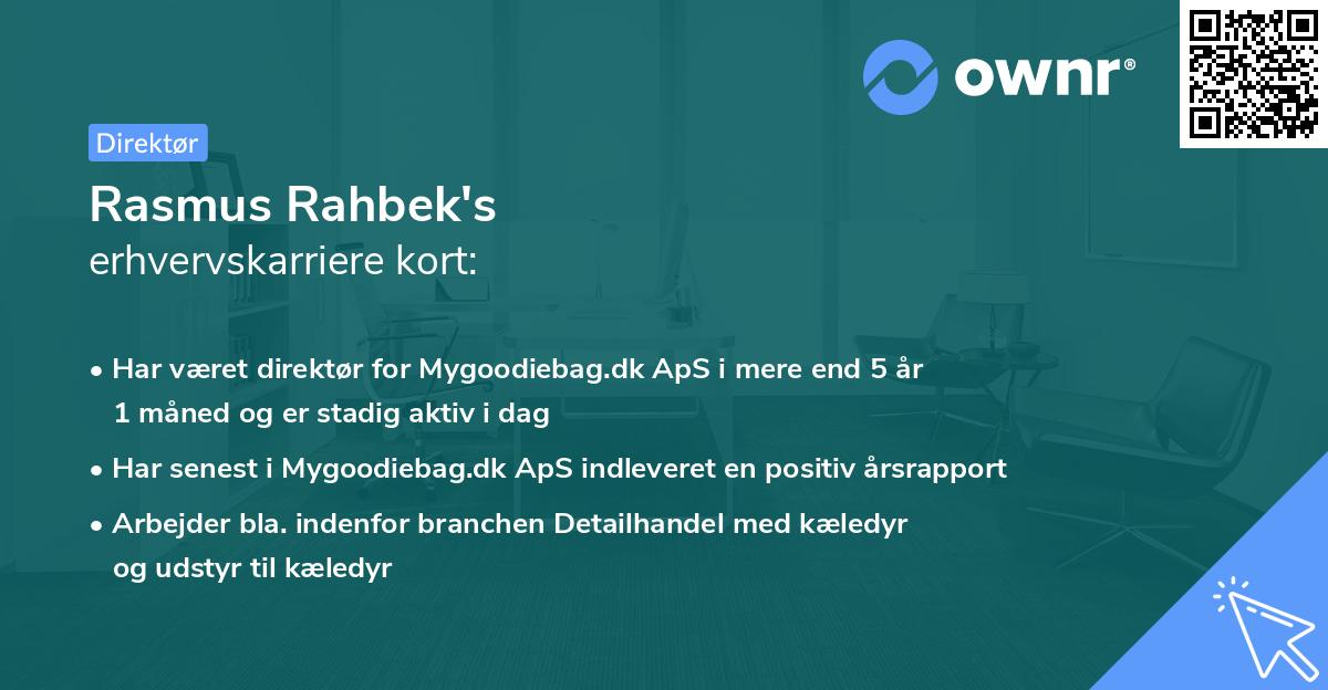 Rasmus Rahbek's erhvervskarriere kort