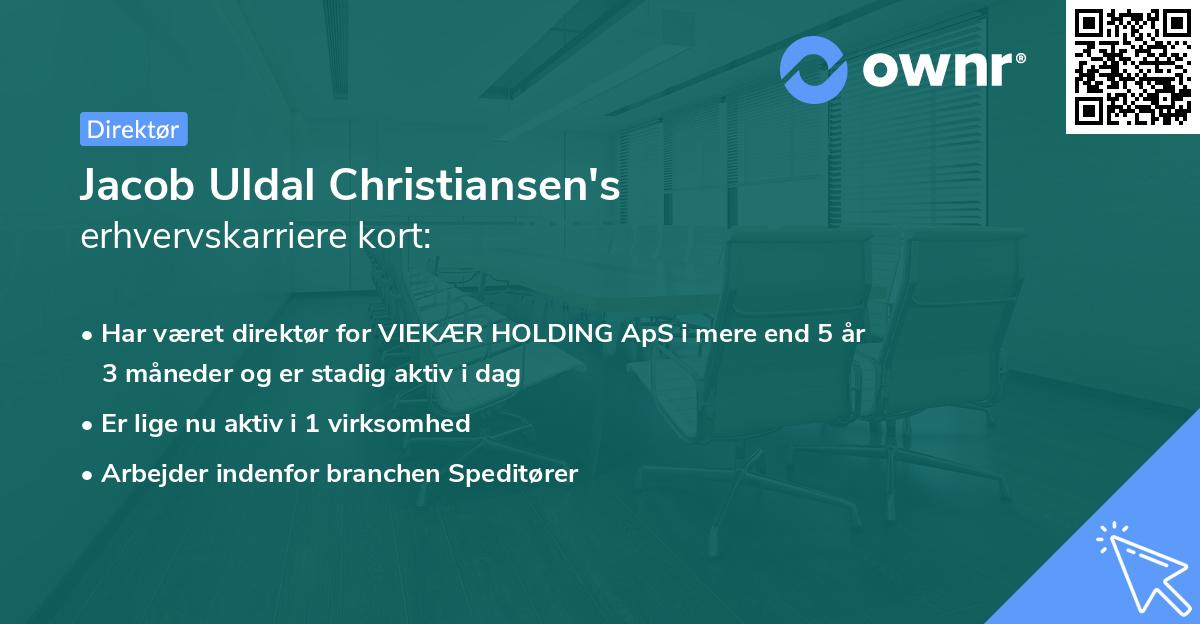 Jacob Uldal Christiansen's erhvervskarriere kort